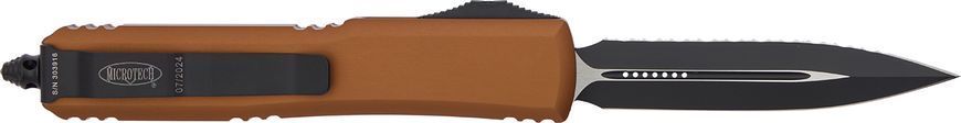 Ніж Microtech Ultratech Double Edge Serrated Black Blade Aluminum Tan 122-3TA 14090619 фото