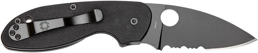 Нож Spyderco Efficient Black Blade G-10 Полусеррейтор C216GPSBBK 871361 фото