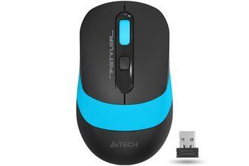 Миша бездротова A4Tech Fstyler FG10 (Blue), USB, колір чорний+блакитний FG10 (Blue) 1604047 фото