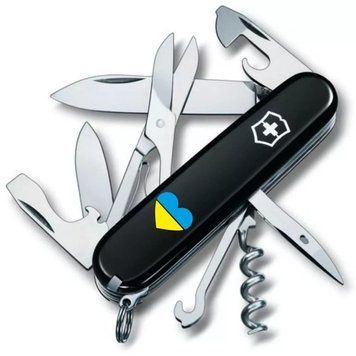 Швейцарський ніж Victorinox Climber Ukraine 91 мм Серце синьо-жовте (1.3703.3_T1090u) V77552910 фото