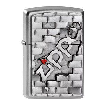 Зажигалка Zippo The Wall Emblem Satin Chrome Cатин хром 2003963 V77550562 фото