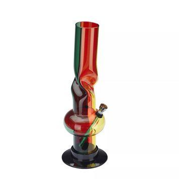 Бонг акриловый водяной 32 см Champ Twist Rasta Waterpipe Зелено-красный (40590252) V77550083 фото