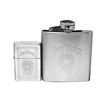 Подарунковий набір запальничка та фляга Zippo Jim Beam Сріблясті 28414 V77552425 фото