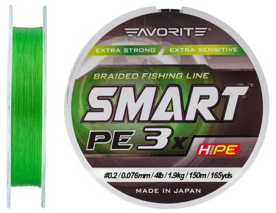 Шнур Favorite Smart 3x 150м (l.green) #0.2/0.076mm 4lb/1.9kg 16931061 фото
