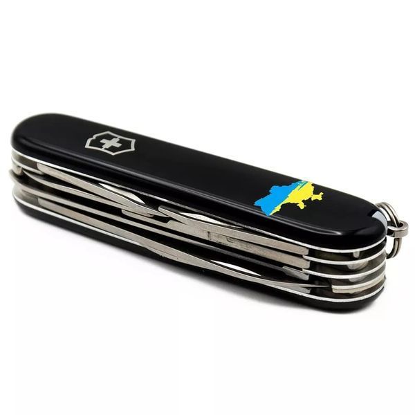 Швейцарський ніж Victorinox Huntsman Ukraine 91 мм 15 функцій Карта України синьо-жовта (1.3713.3_T1166u) V77552957 фото
