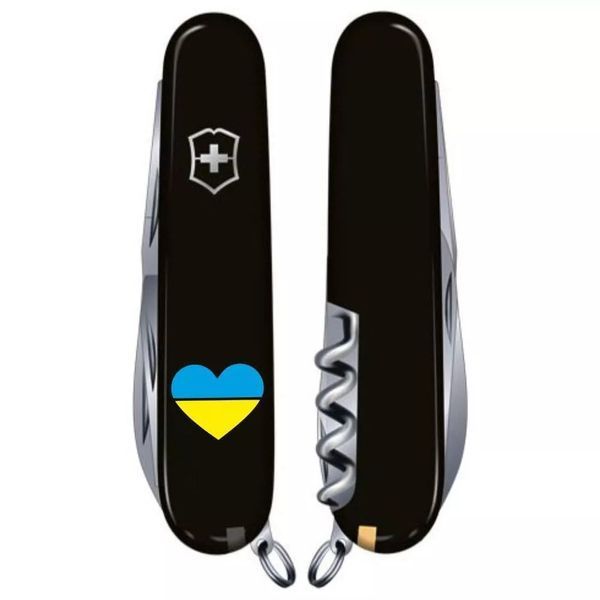 Швейцарський ніж Victorinox Climber Ukraine 91 мм Серце синьо-жовте (1.3703.3_T1090u) V77552910 фото