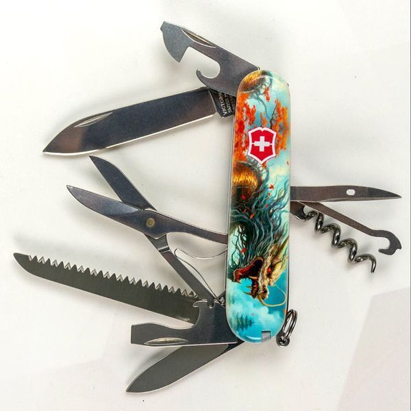 Швейцарський ніж Victorinox Swiss Army Huntsman Zodiac Бойовий дракон 1.3713.7_Z3230p 4008910 фото