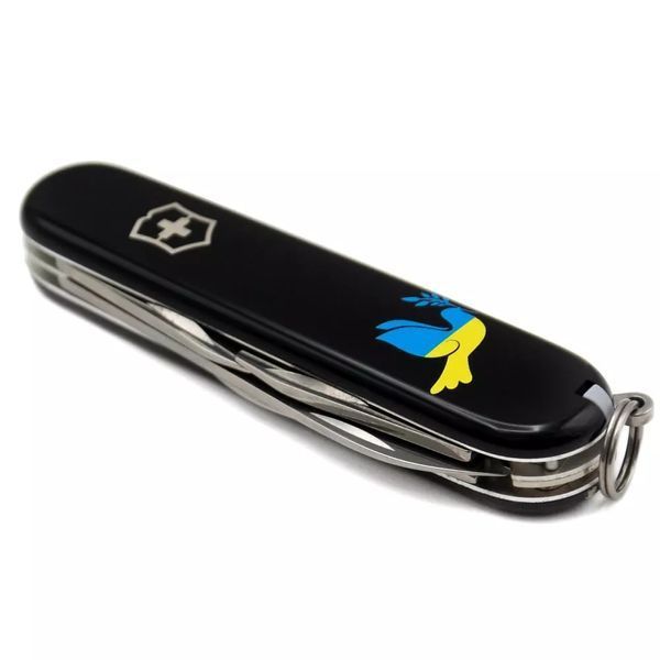 Швейцарский нож Victorinox Spartan Ukraine 91 мм 12 функций Голубь мира сине-желтый (1.3603.3_T1036u) V77553011 фото