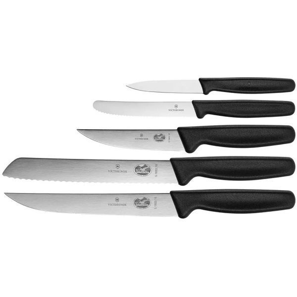 Набор кухонных ножей Victorinox 5 шт с подставкой Черные (5.1183.51) V77551887 фото