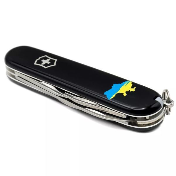 Швейцарський ніж Victorinox Spartan Ukraine 91 мм 12 функцій Мапа України синьо-жовта (1.3603.3_T1166u) V77553012 фото