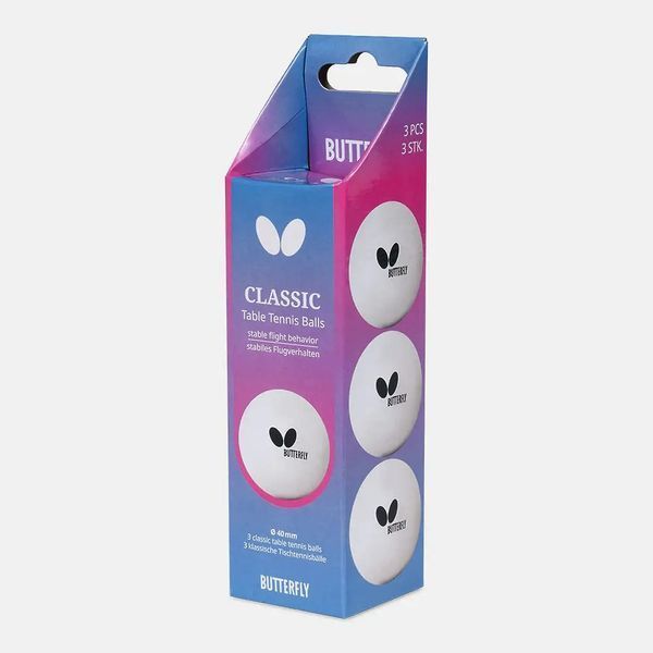 Мячи для настольного тенниса Butterfly Classic Balls 3 шт 7011850140 931943 фото