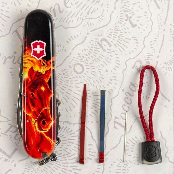 Швейцарський ніж Victorinox Spartan Zodiac Червоний вогняний кіньшари Червоний глянцевий 1.3603_Z5200pk V77554169 фото