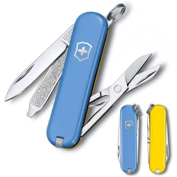 Швейцарский нож Victorinox Classic SD Ukraine Голубо-желтый (0.6223.28G.8) V77552888 фото