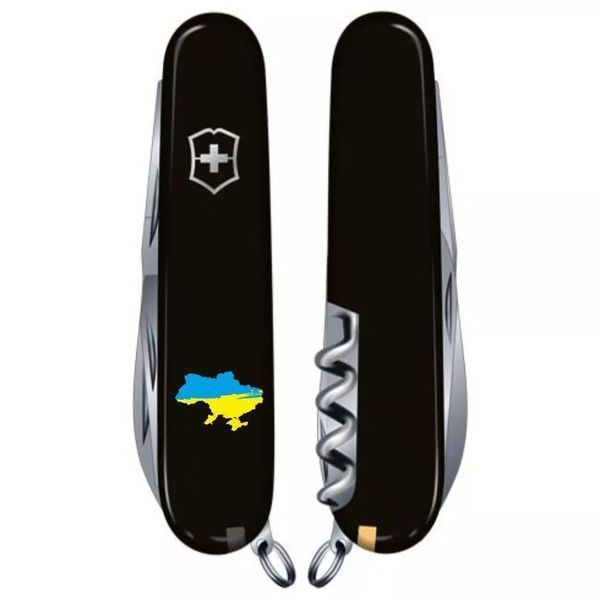 Швейцарський ніж Victorinox Huntsman Ukraine 91 мм 15 функцій Карта України синьо-жовта (1.3713.3_T1166u) V77552957 фото