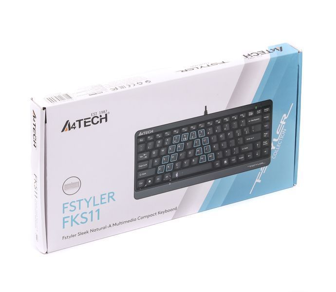 Клавіатура A4-Tech Fstyler FKS11, сірий колір, USB FKS11 USB (Grey) 1605122 фото