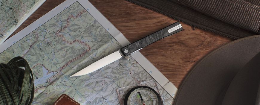 Ніж Ocaso Solstice Engraved titanium Topo Pattern Satin 10ETS 4009340 фото