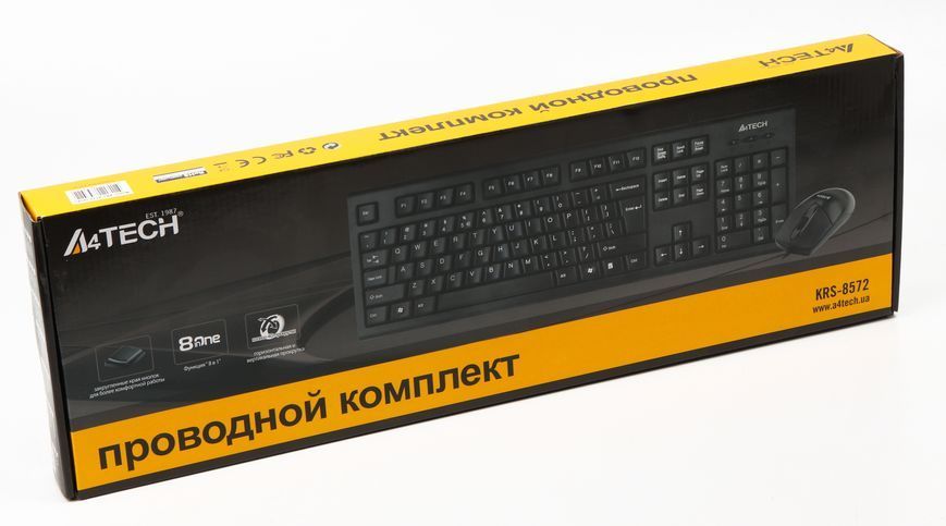 Комплект A4Tech клавиатура+мышка KRS-85+OP-720, USB, Черная KRS-8572 Black 1603782 фото