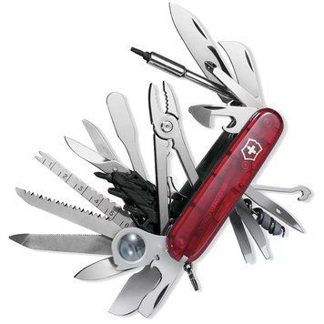 Швейцарський ніж Victorinox SWISSCHAMP XLT 91 мм 49 функцій Червоний напівпрозорий (1.6795.XLT) V77553072 фото