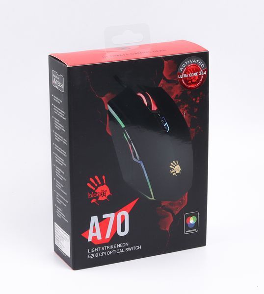 Мышь игровая A4-Tech Bloody A70 Activated, металлические ножки, черная матовая A70A Bloody (Matte Black) 1605235 фото