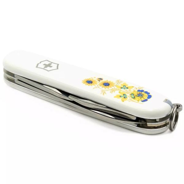 Швейцарський ніж Victorinox Spartan Ukraine 91 мм 12 функцій Квіти (1.3603.7_T1050u) V77553028 фото