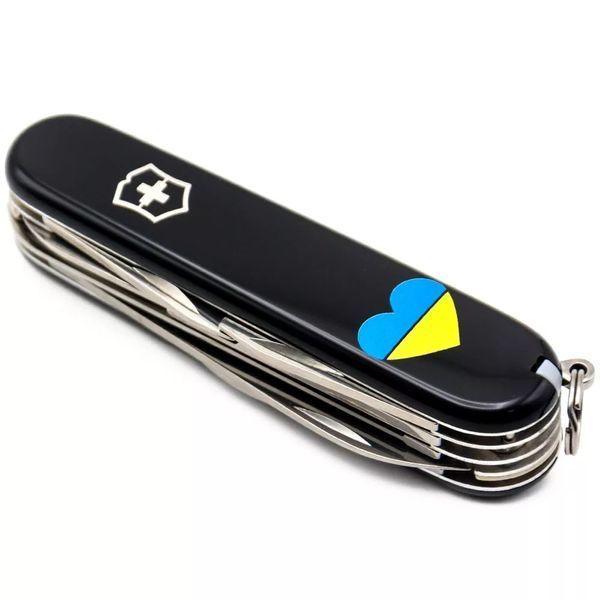 Швейцарський ніж Victorinox Huntsman Ukraine 91 мм Серце синьо-жовте (1.3713.3_T1090u) V77552964 фото