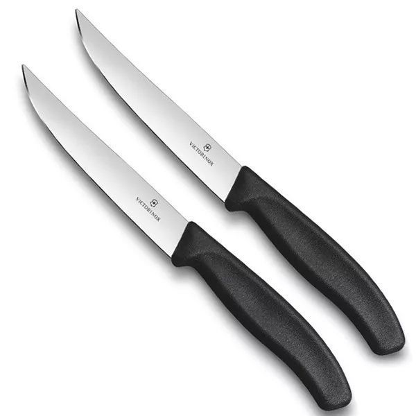Набір кухонних ножів Victorinox Swiss Classic Steak 12 см 2 шт Чорні (6.7903.12B) V77551891 фото