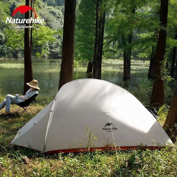 Намет надлегкий двомісний з футпринтом Naturehike Cloud Up 2 Updated NH17T001-T, 210T, Помаранчевий 62864 фото