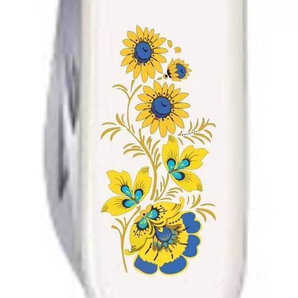 Швейцарський ніж Victorinox Spartan Ukraine 91 мм 12 функцій Квіти (1.3603.7_T1050u) V77553028 фото