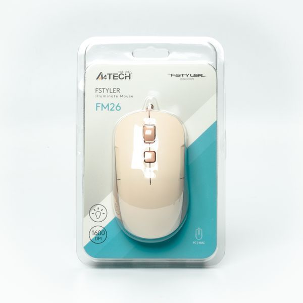 Миша A4Tech Fstyler FM26 (Cafe Latte), USB, колір бежевий FM26 (Cafe Latte) 1606350 фото