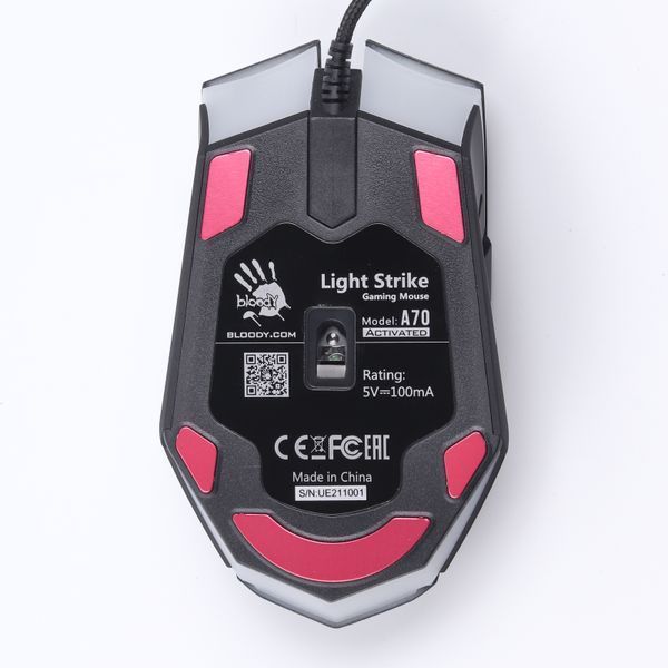 Мышь игровая A4-Tech Bloody A70 Activated, металлические ножки, черная матовая A70A Bloody (Matte Black) 1605235 фото
