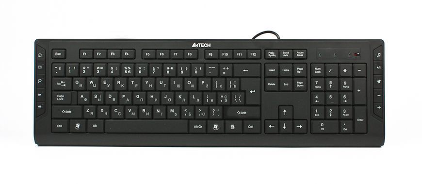 Клавіатура A4-Tech KD-600L USB, чорна, з світлодіодним підсвічуванням символів KD-600L USB (Black) 0200008 фото