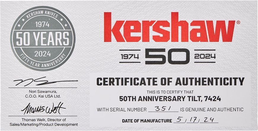 Ніж Kershaw Tilt - 50th Anniversary LE Gray-Black 7424 17400677 фото