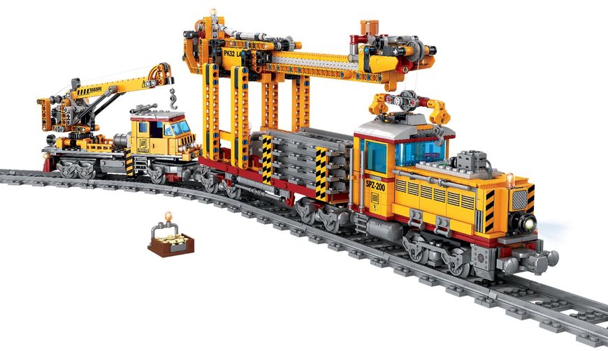 Конструктор ZIPP Toys "Поезд DPK32 с рельсами" желтый 5320100 фото