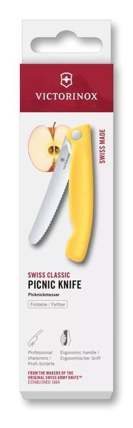 Ніж для пікніка складаний Victorinox Swiss Classic Picnic Серрейтор Жовтий 6.7838.FC1 V77554441 фото