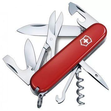 Швейцарський ніж Victorinox Climber 91 мм 14 функцій Червоний напівпрозорий в блістері V77553489 фото
