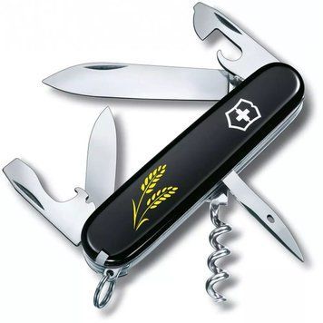 Швейцарський ніж Victorinox Spartan Ukraine 91 мм 12 функцій Колоски пшениці (1.3603.3_T1330u) V77553014 фото