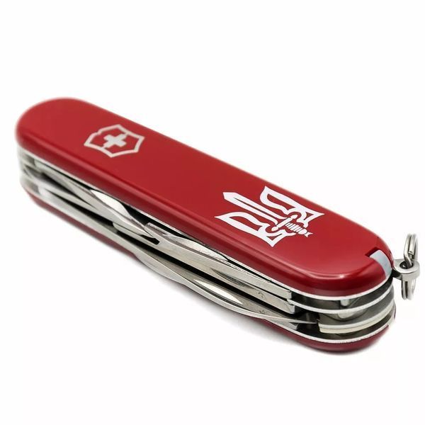 Швейцарський ніж Victorinox Climber Ukraine 91 мм 14 функцій Тризуб ОУН (1.3703_T0300u) V77552907 фото