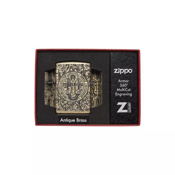 Запальничка Zippo Armor St. Benedict Antique Brass 29719 V77550490 фото