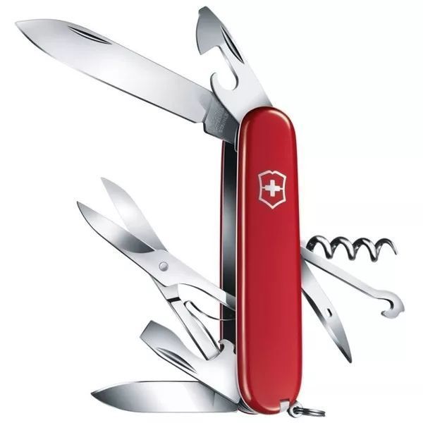 Швейцарський ніж Victorinox Climber 91 мм 14 функцій Червоний напівпрозорий в блістері V77553489 фото