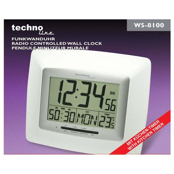 Годинник настінний Technoline WS8100 White/Silver (WS8100) DAS301806 фото