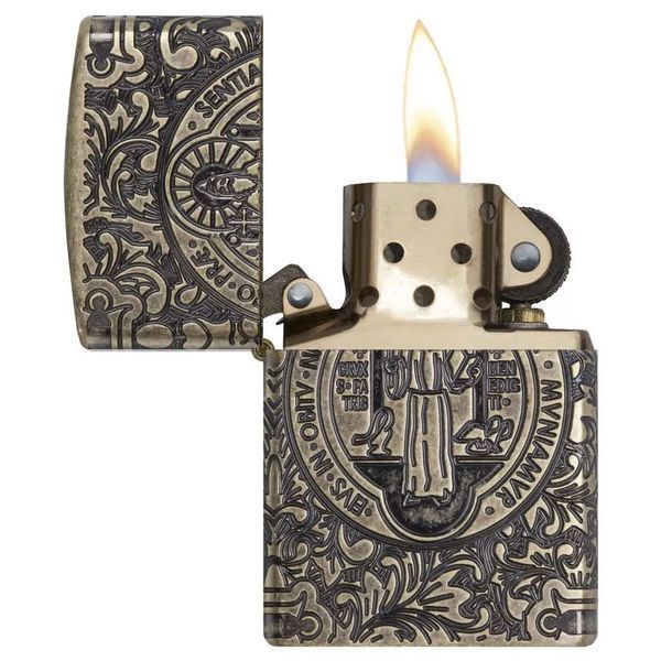 Запальничка Zippo Armor St. Benedict Antique Brass 29719 V77550490 фото