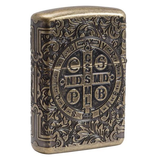 Запальничка Zippo Armor St. Benedict Antique Brass 29719 V77550490 фото