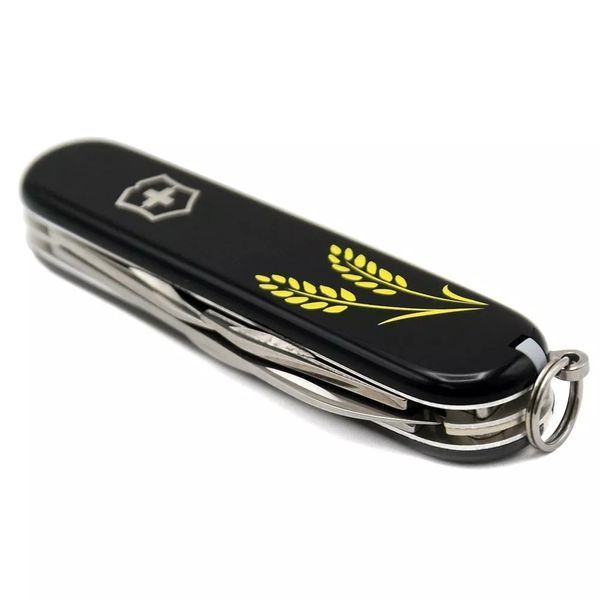 Швейцарський ніж Victorinox Spartan Ukraine 91 мм 12 функцій Колоски пшениці (1.3603.3_T1330u) V77553014 фото