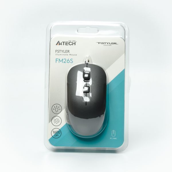 Мышь A4Tech Fstyler FM26S (Smoky Grey), USB, цвет серый FM26S (Smoky Grey) 1606351 фото