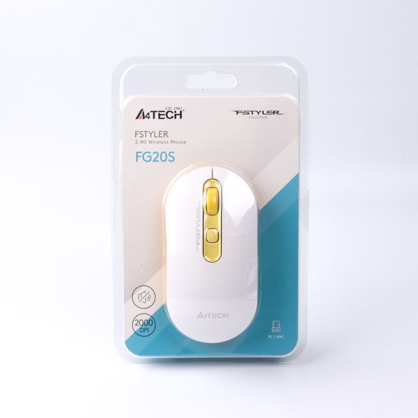 Мышь беспроводная A4Tech Fstyler FG20S, USB, бесшумная FG20S (Daisy) 1605238 фото