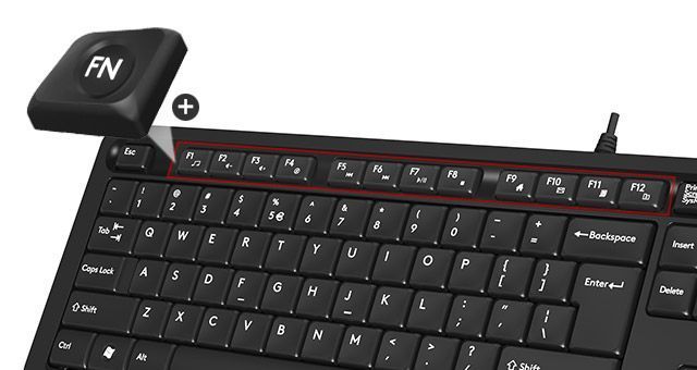 Клавиатура A4Tech Fstyler FK10 (Grey), USB, черный+серый FK10 (Grey) 1604049 фото