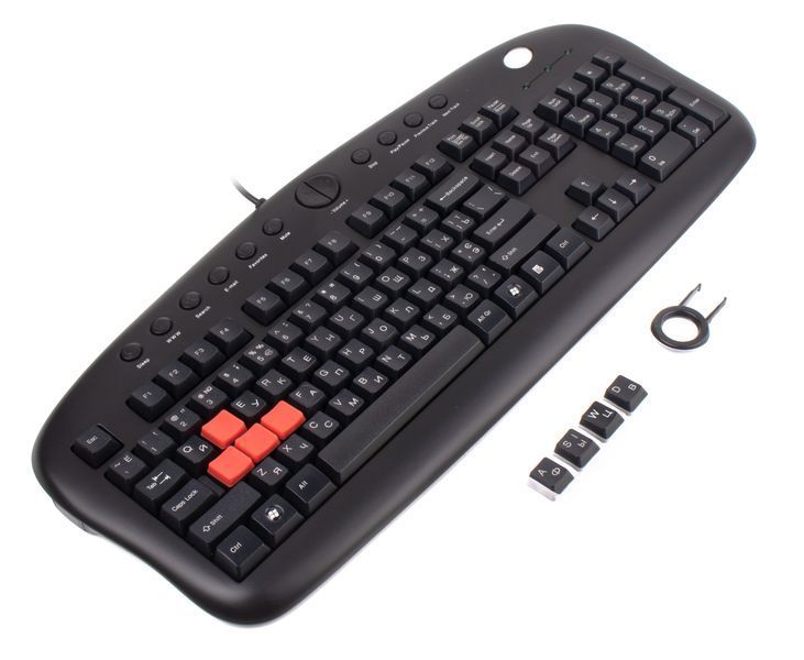 Клавіатура A4 KB-28-G-2 Multimedia, PS-2,чорна Game Master 12 гарячих клавіш KB-28G PS/2 0200013 фото