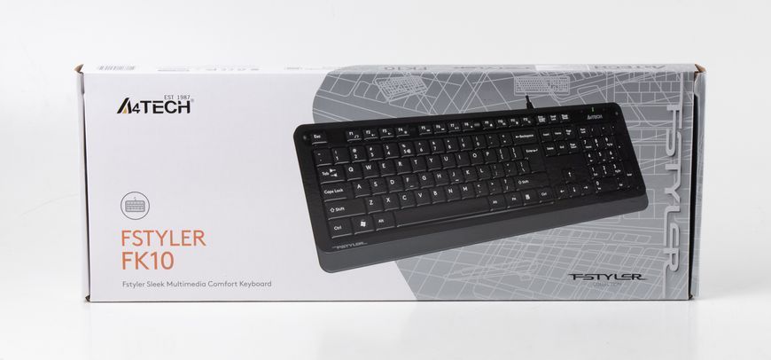 Клавиатура A4Tech Fstyler FK10 (Grey), USB, черный+серый FK10 (Grey) 1604049 фото