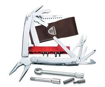 Складаний мультиінтструмент Victorinox Swisstool Spirit Plus II 105мм 38 функцій зі шкіряним чохлом (3.0239.L) V77552736 фото