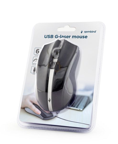 Лазерная мышь MUS-GU-02, USB интерфейс, черный цвет MUS-GU-02 1605125 фото